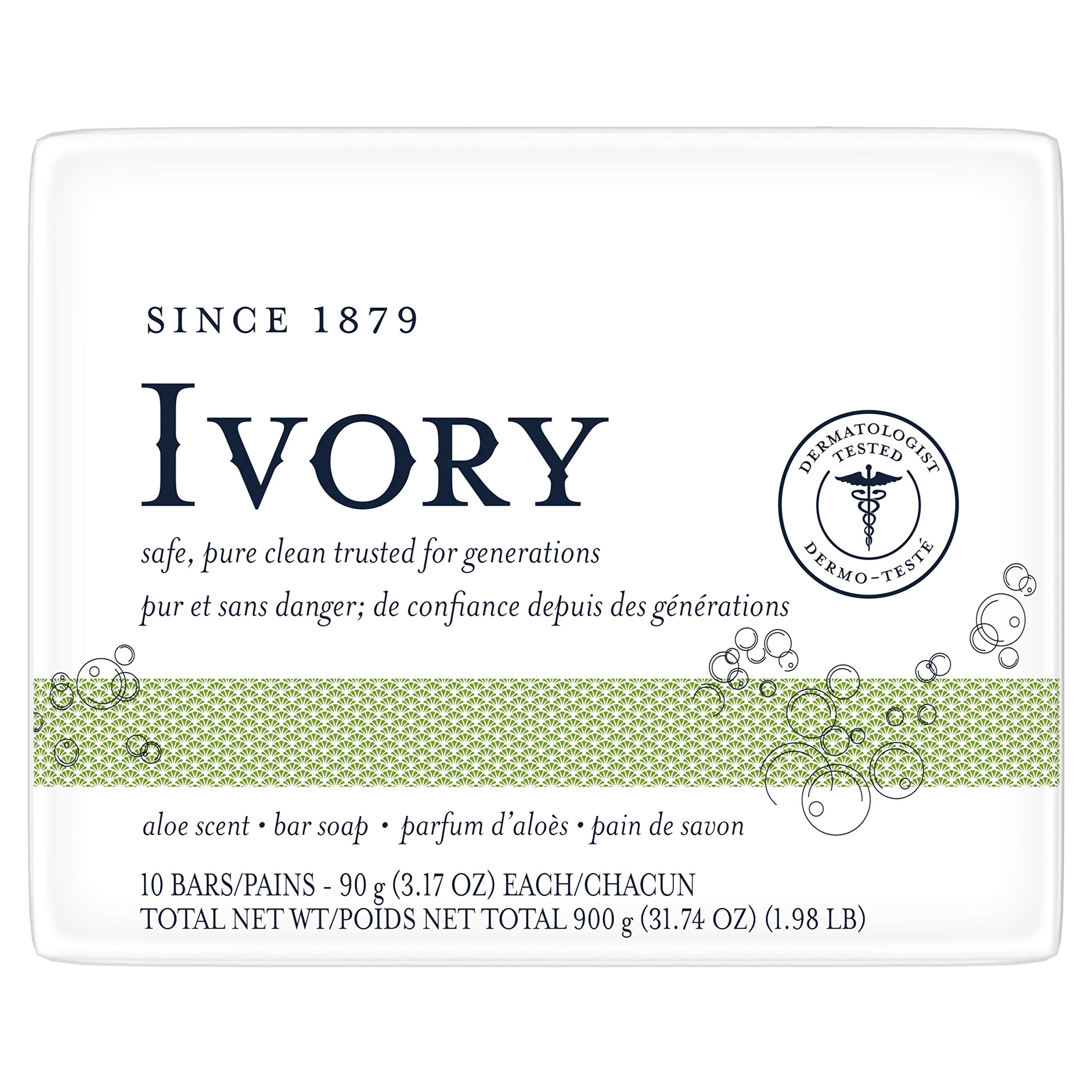 Ivory Aloe 10-Bar Pack: Personal Size 3.1 Oz, 31.7 Ounce